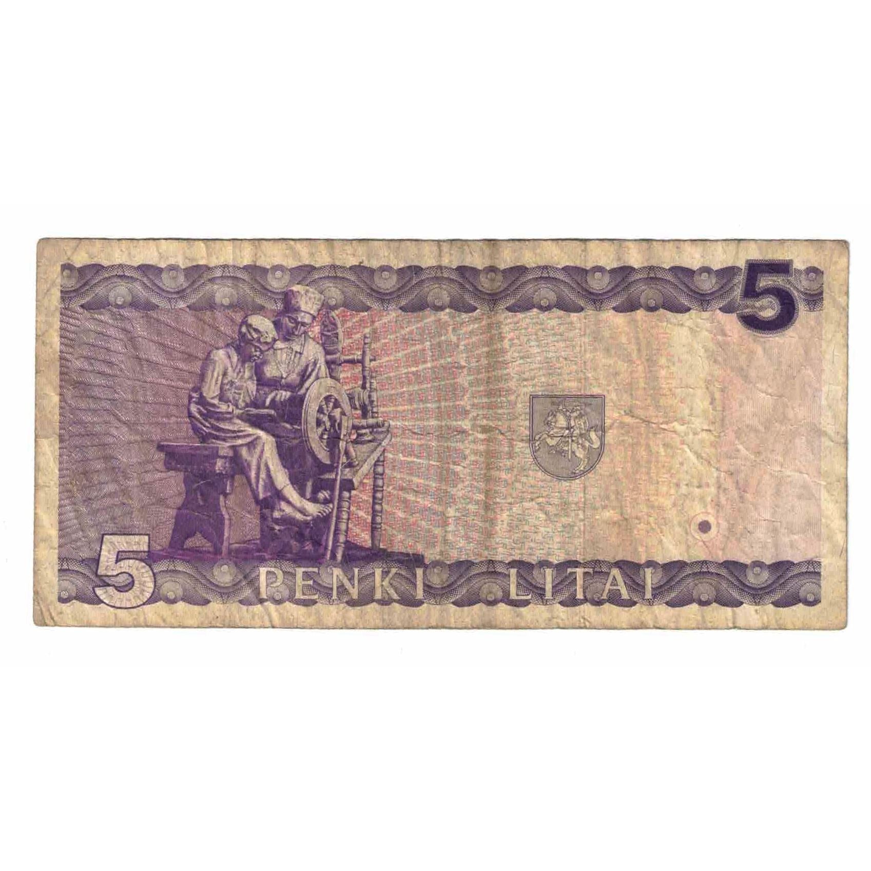 Banknot, Litwa, 5 Litai, 1993, KM:55a, VF(20-25)