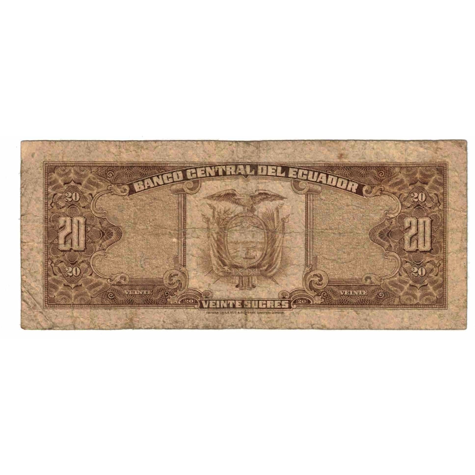 Billet, Équateur, 20 Sucres, 1980, 1980-05-24, KM:115b, B