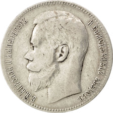 RUSSIA, Rouble, 1899, St. Petersburg, KM #59.3, VF(30-35), Silver, 19.83