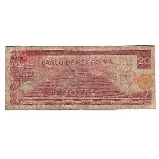 Banknote, Mexico, 20 Pesos, 1977, 1977-07-08, KM:64d, VG(8-10)