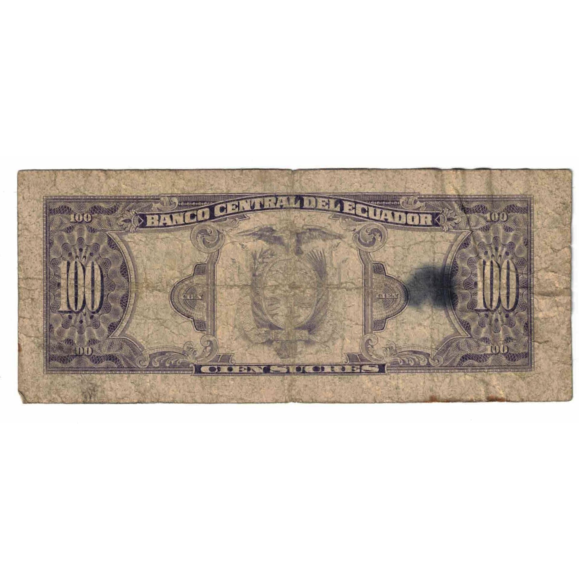 Banknote, Ecuador, 100 Sucres, 1988, 1988-06-08, KM:123Aa, VG(8-10)