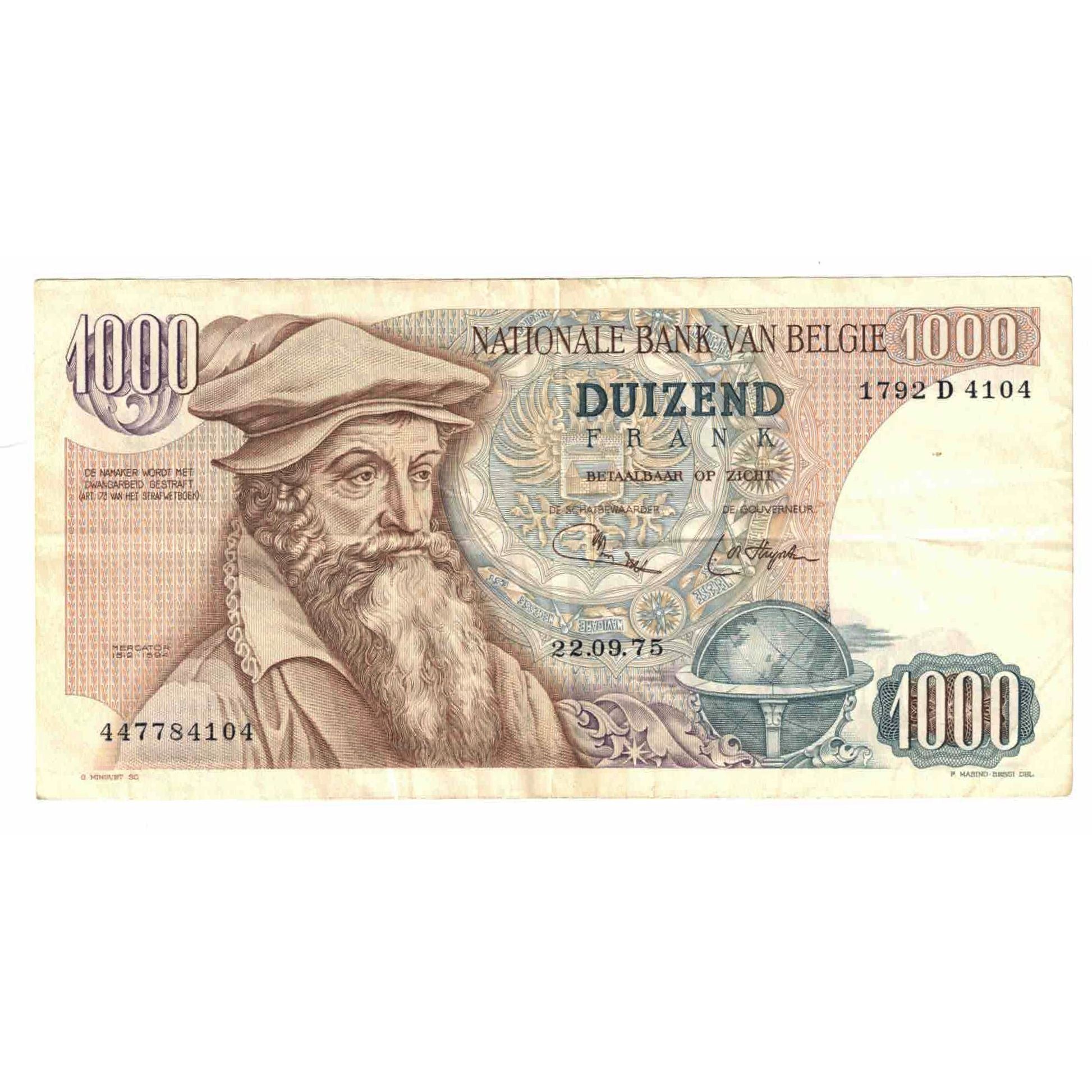 Banknote, Belgium, 1000 Francs, 1975, 1975-09-22, KM:136b, EF(40-45)