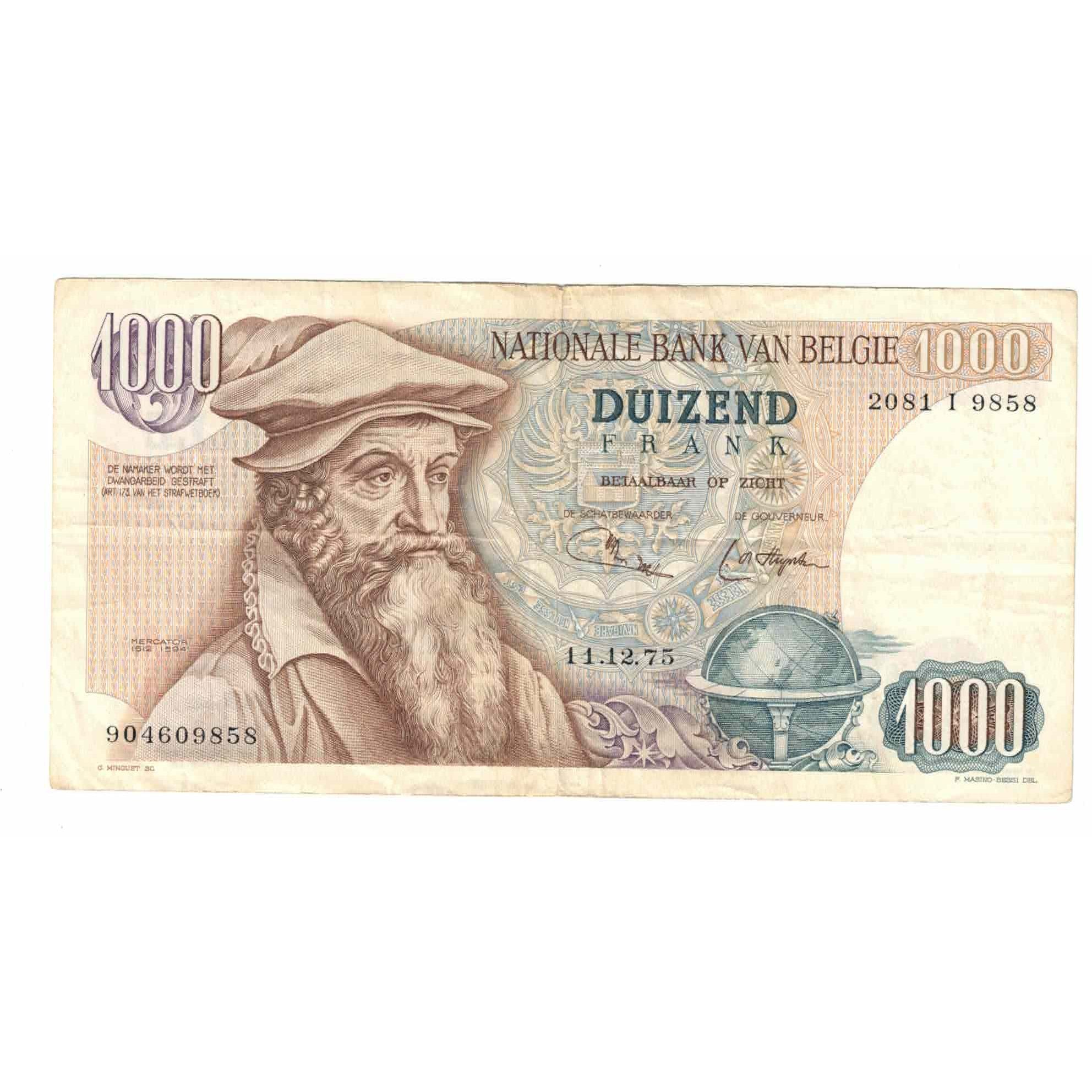 Banknote, Belgium, 1000 Francs, 1975, 1975-12-11, KM:136b, EF(40-45)