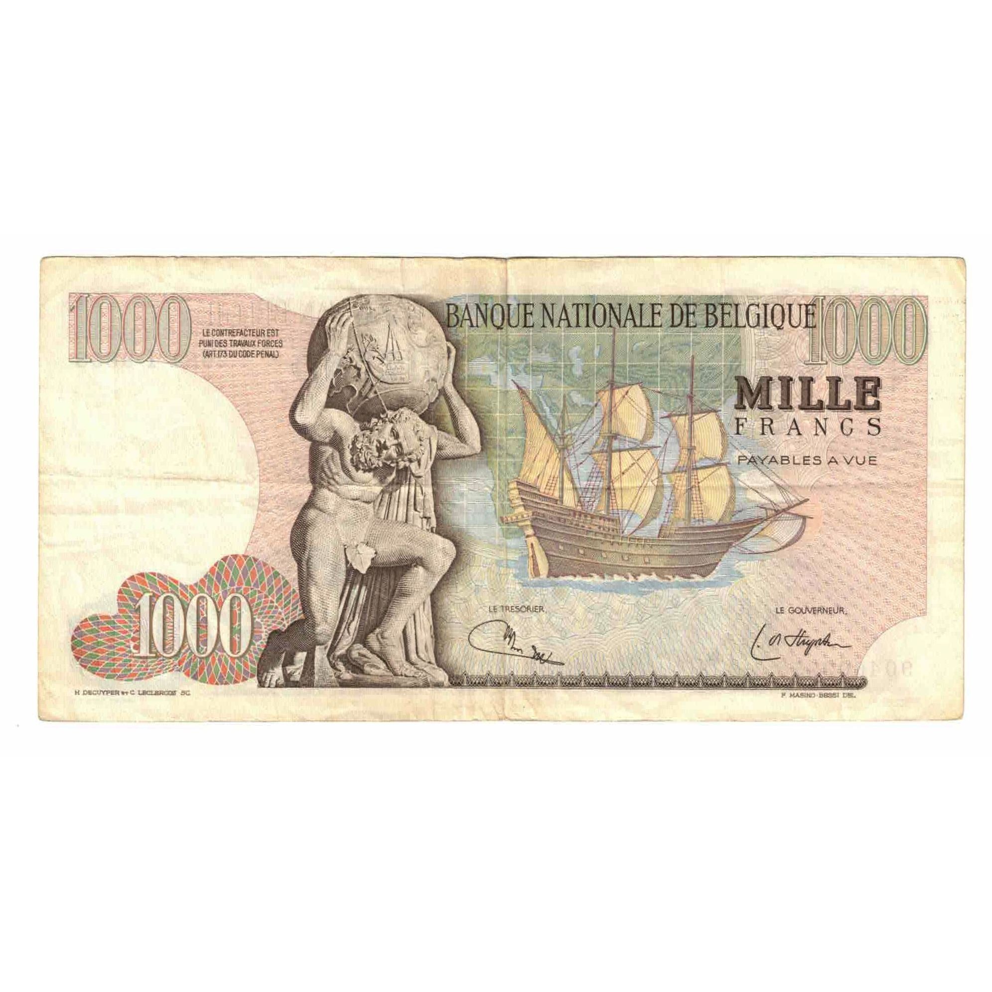 Banknote, Belgium, 1000 Francs, 1975, 1975-12-11, KM:136b, EF(40-45)