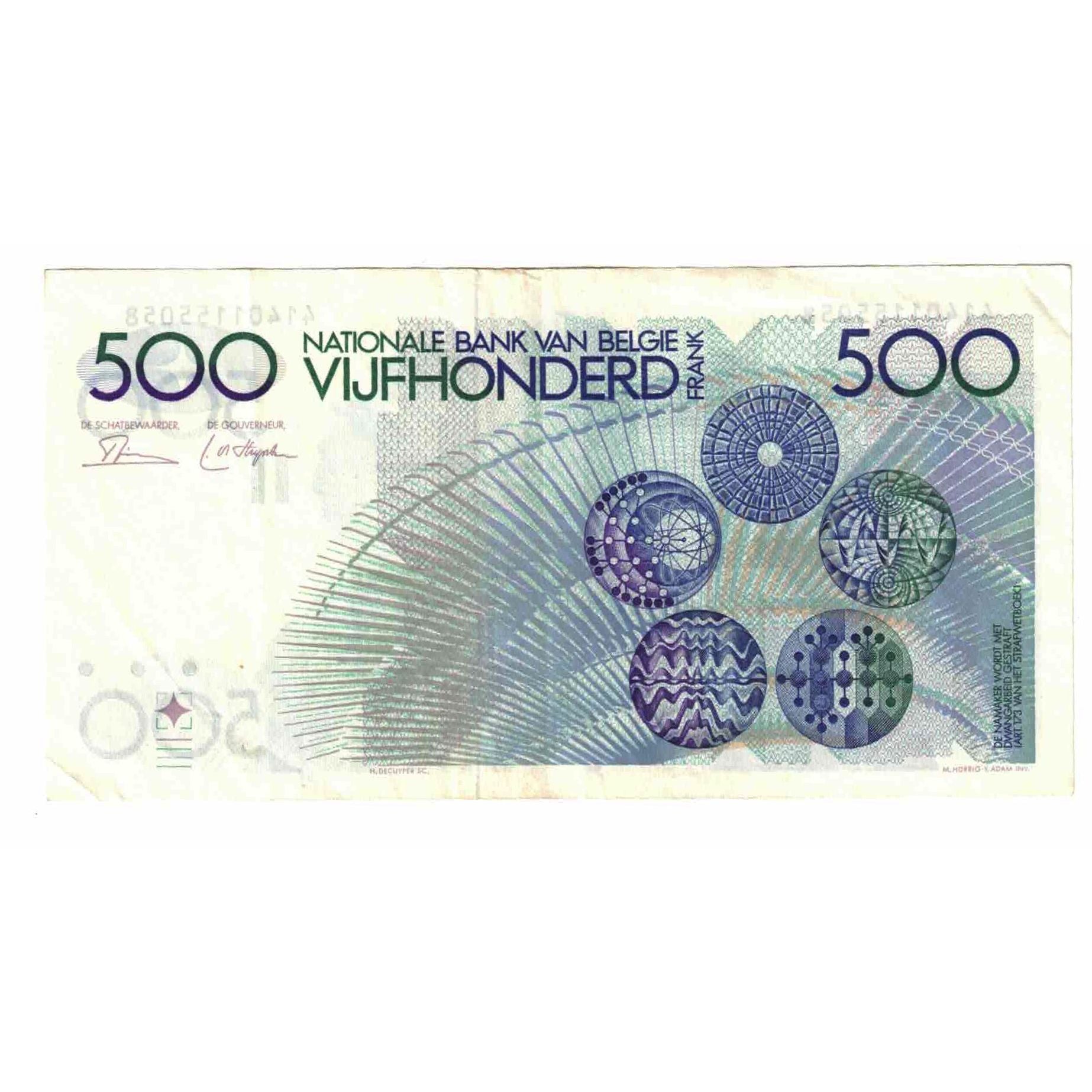 Geldschein, Belgien, 500 Francs, 1982, KM:141a, VZ