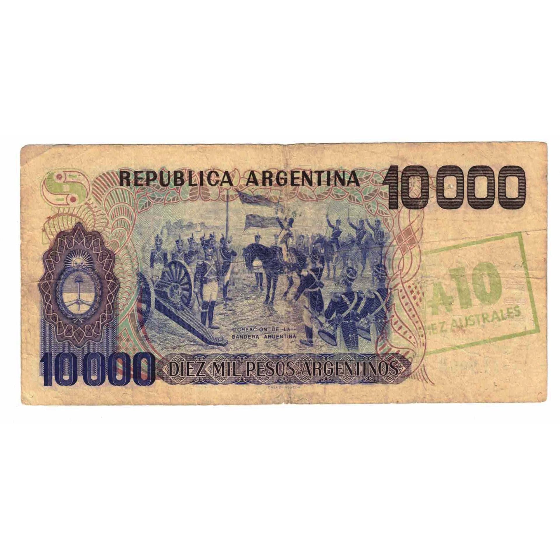 Banknote, Argentina, 10 Australes, Undated (1985), KM:322c, VF(20-25)