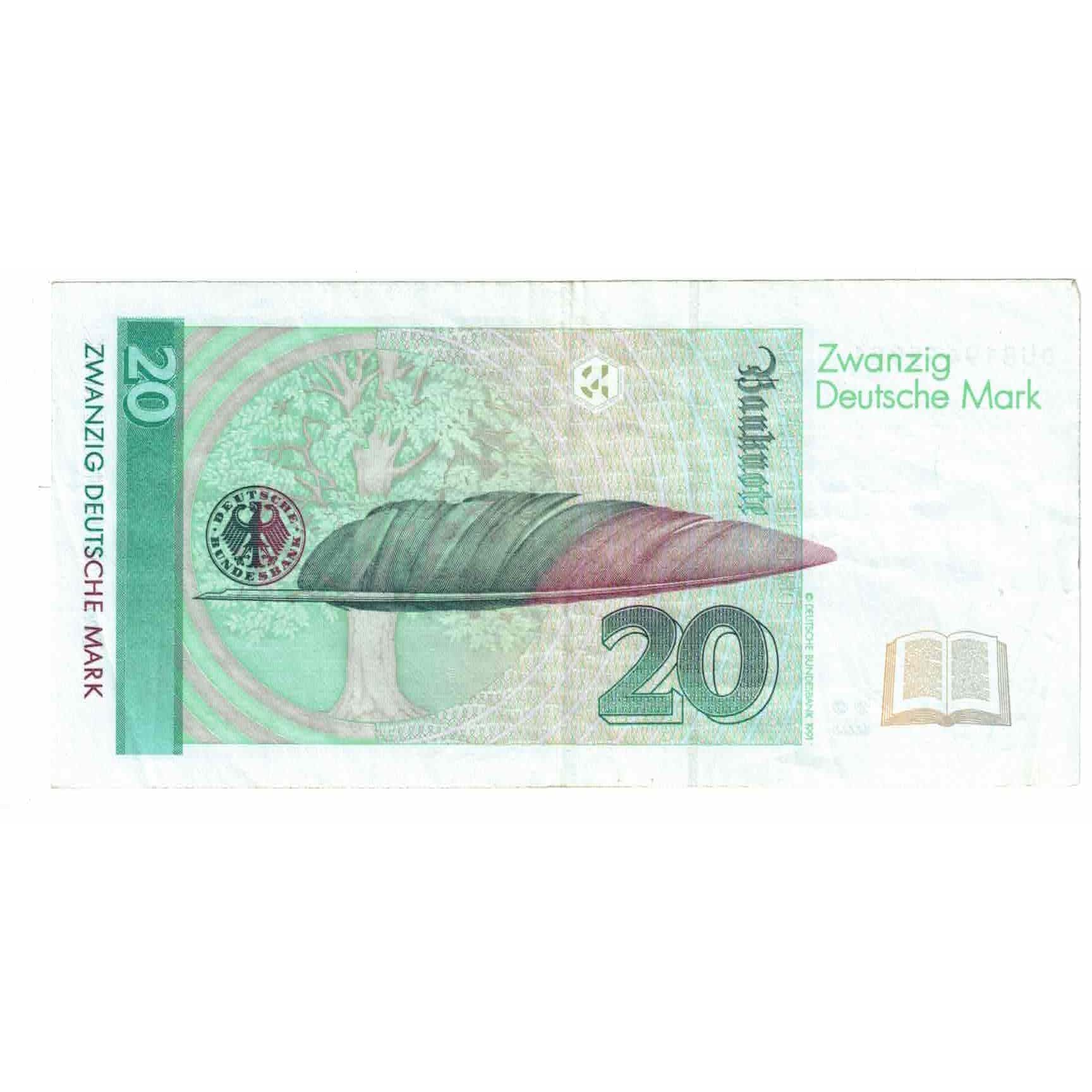 Geldschein, Bundesrepublik Deutschland, 20 Deutsche Mark, 1993, 1993-10-01