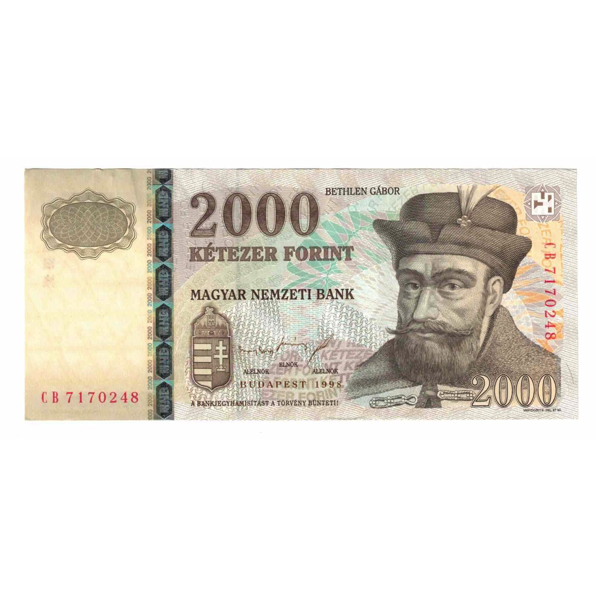 Billete, 2000 Forint, 1998, Hungría, KM:181a, SC