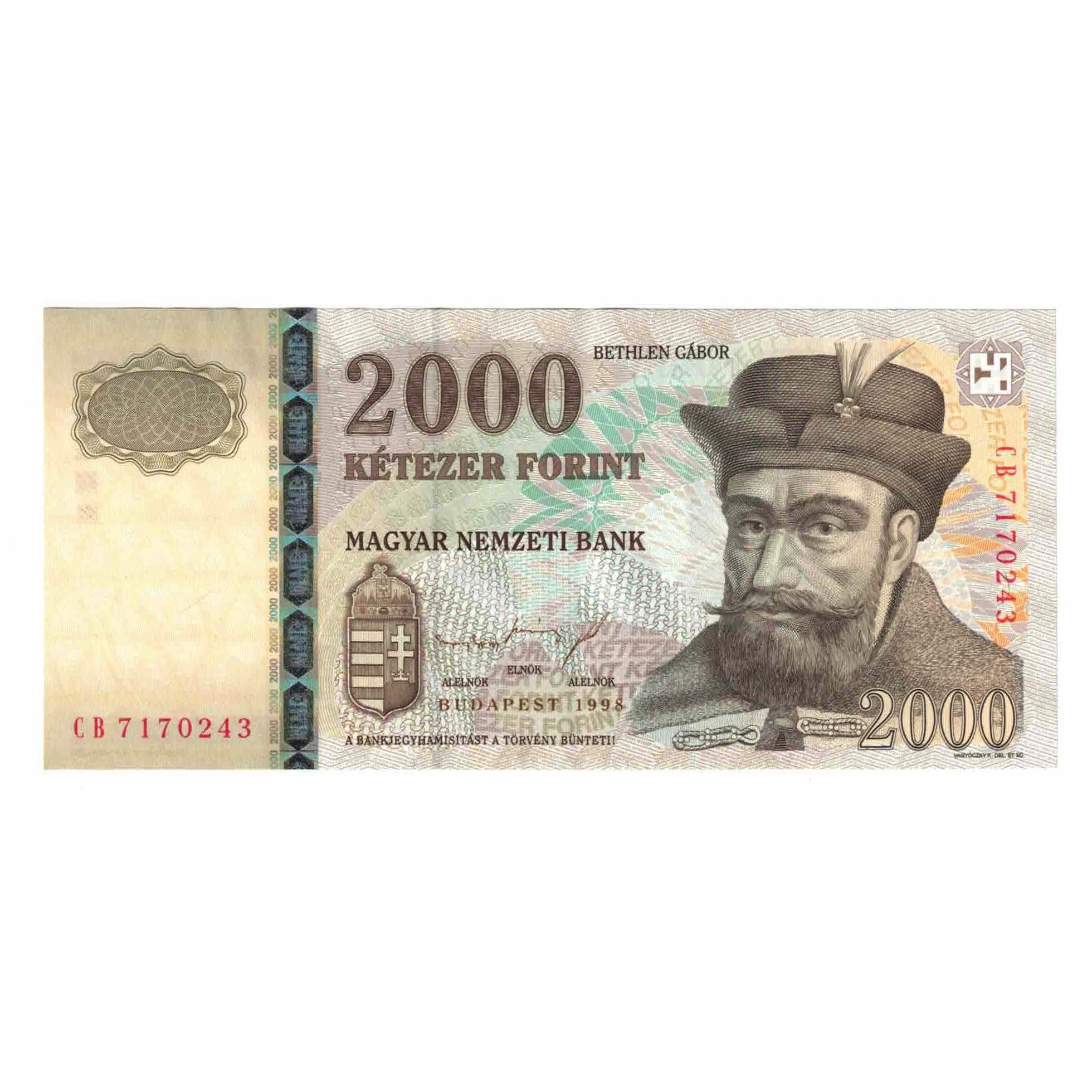 Billete, 2000 Forint, 1998, Hungría, KM:181a, EBC