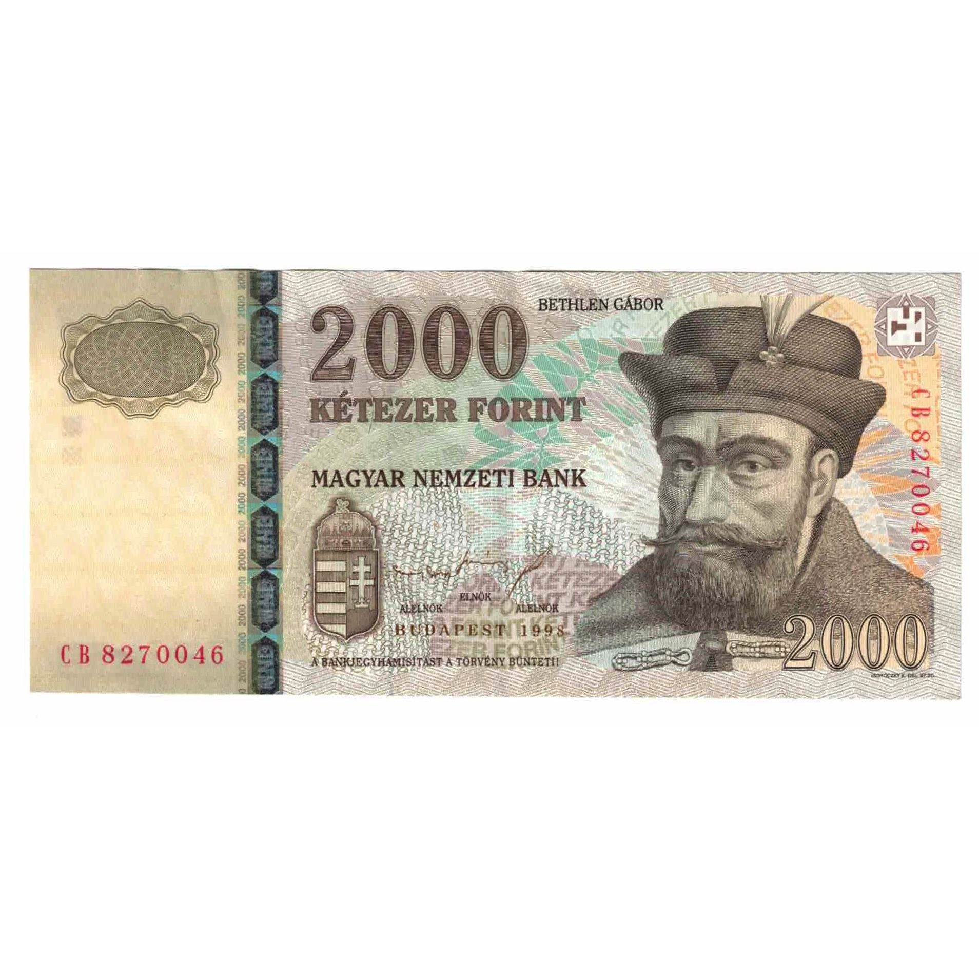 Banknot, Węgry, 2000 Forint, 1998, KM:181a, AU(55-58)