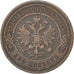RUSSIA, 2 Kopeks, 1902, Saint-Petersburg, KM #10.2, EF(40-45), Copper, 6.25