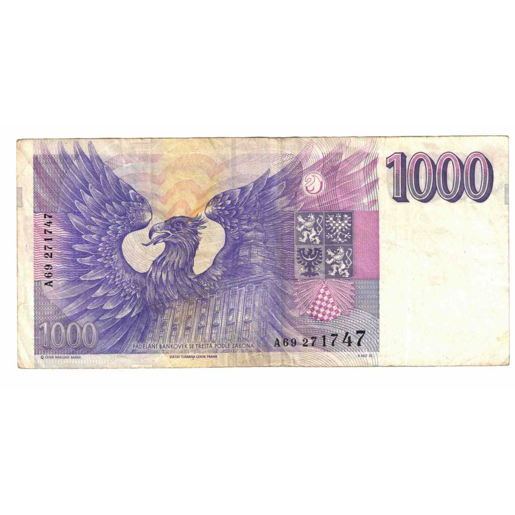 Billete, 1000 Korun, 1993, República Checa, KM:8a, MBC