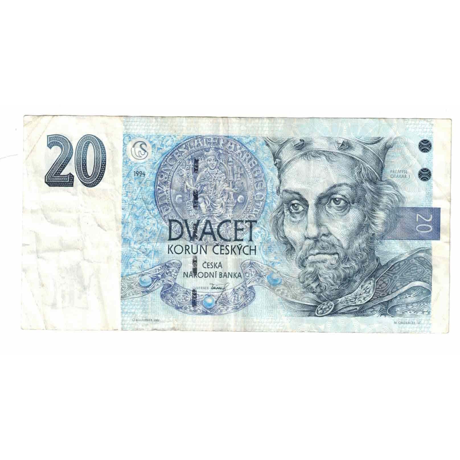 Banknote, Czech Republic, 20 Korun, 1994, 1994, KM:10b, VF(20-25)