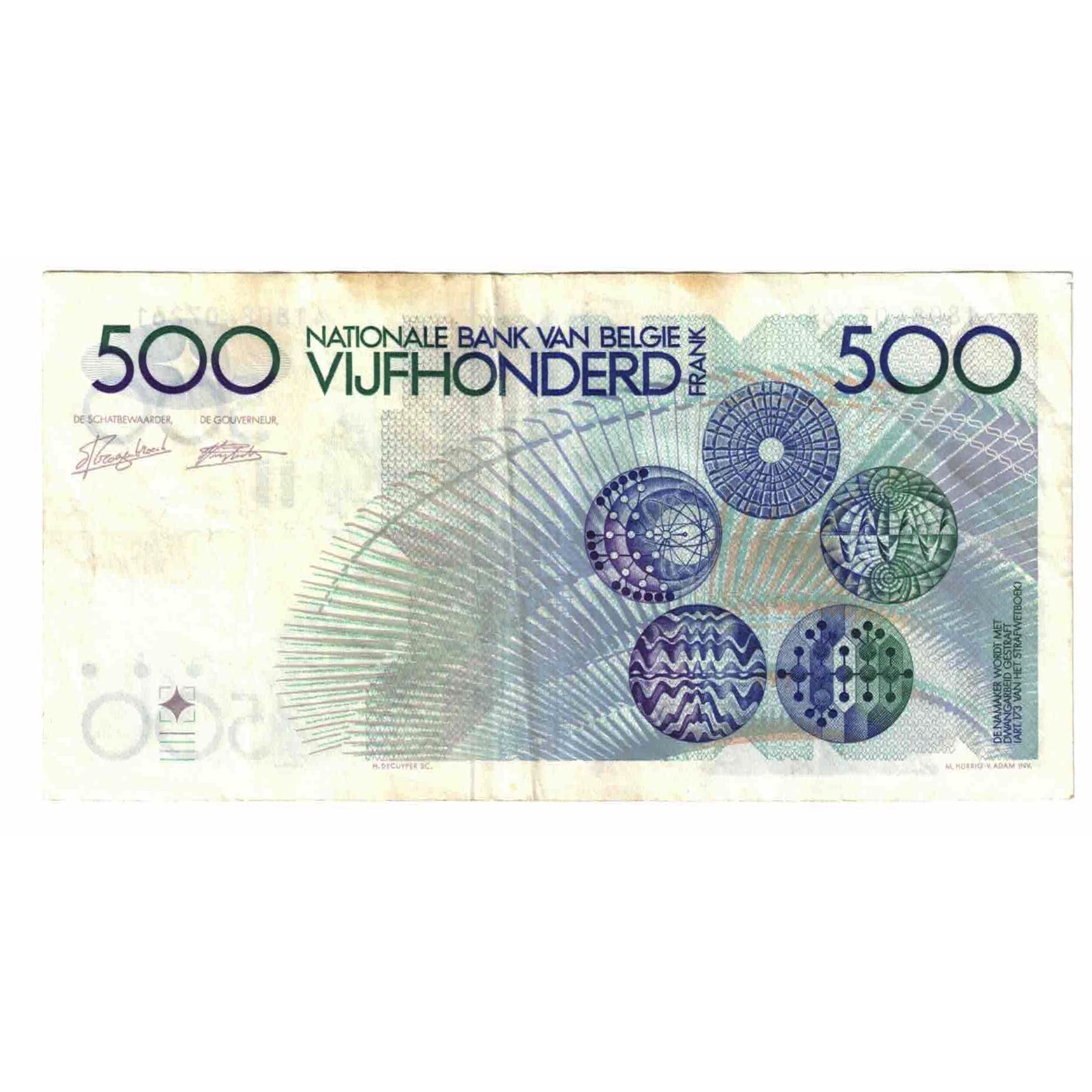 Geldschein, Belgien, 500 Francs, KM:143a, SS