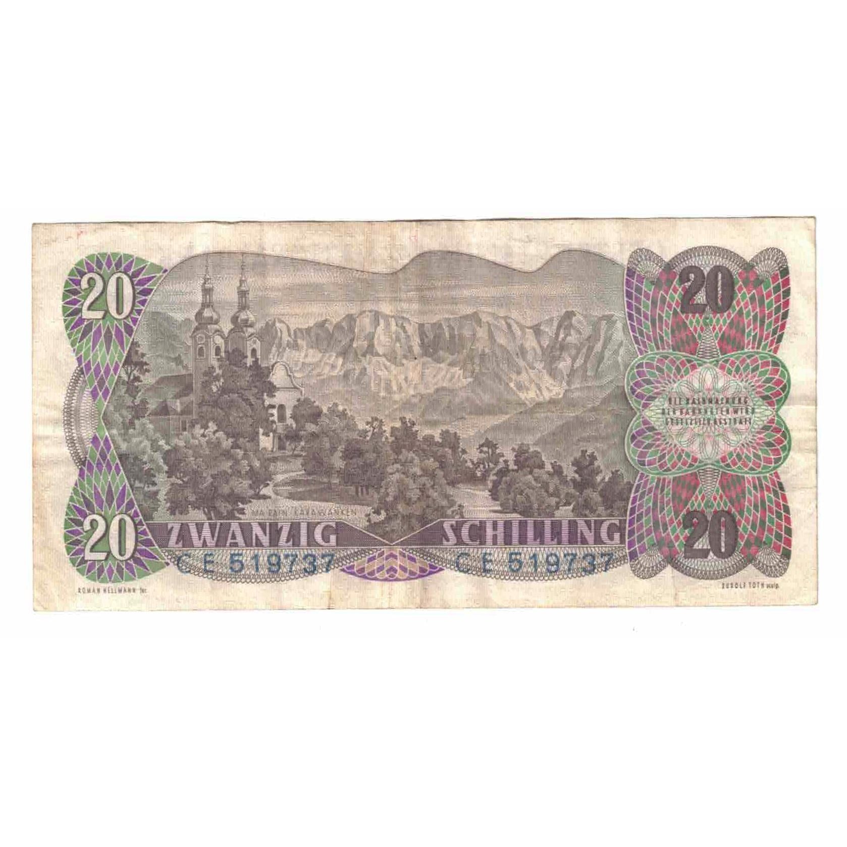 Banknote, Austria, 20 Schilling, 1956, 1956-07-02, KM:136a, EF(40-45)