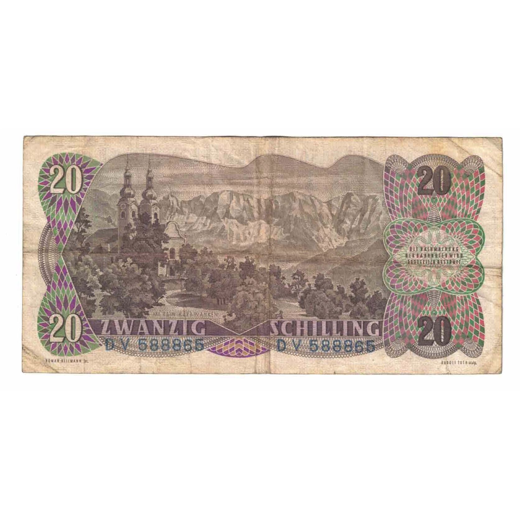 Banknote, Austria, 20 Schilling, 1956, 1956-07-02, KM:136a, VF(20-25)
