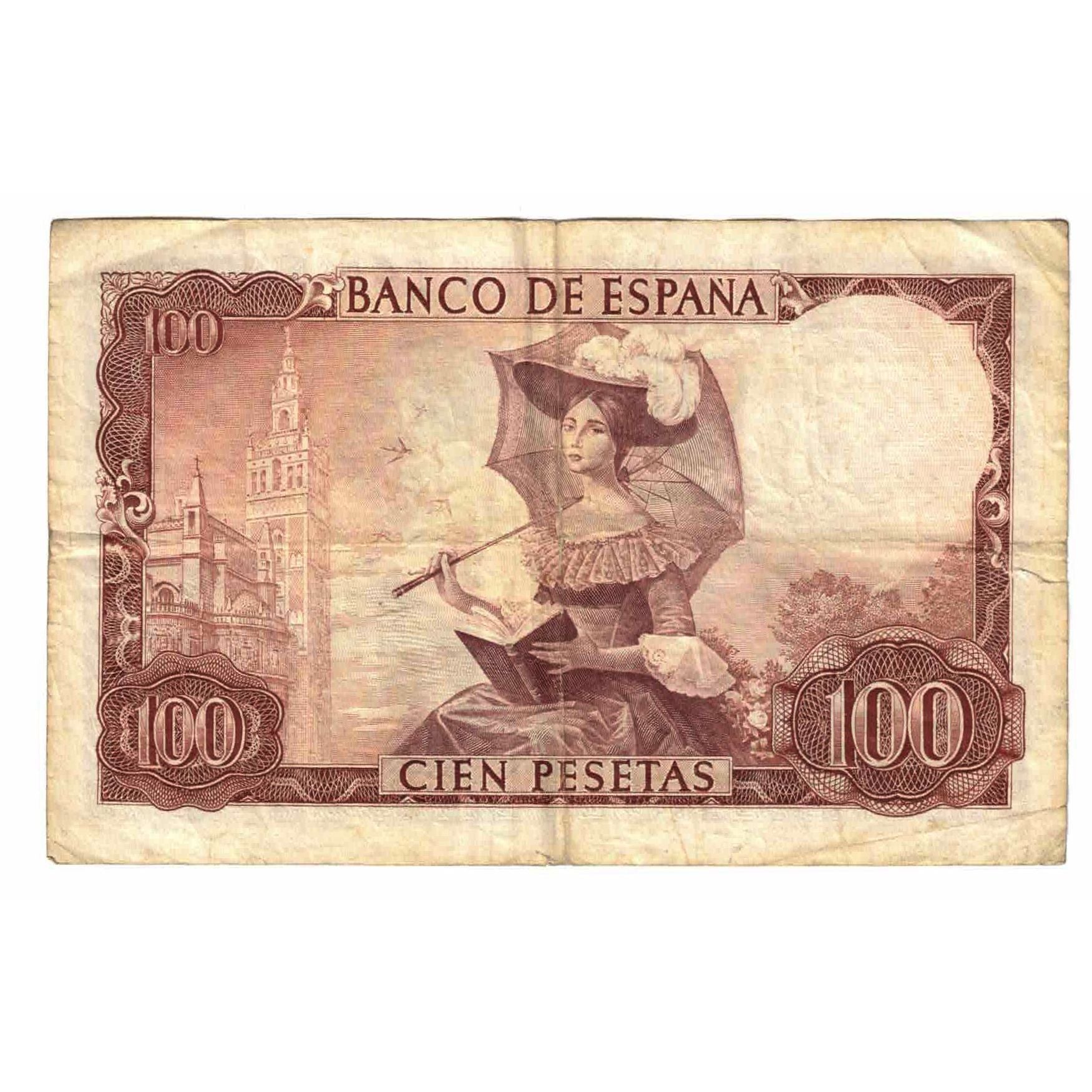 Banknote, Spain, 100 Pesetas, 1965, 1965-11-19, KM:150, VF(20-25)