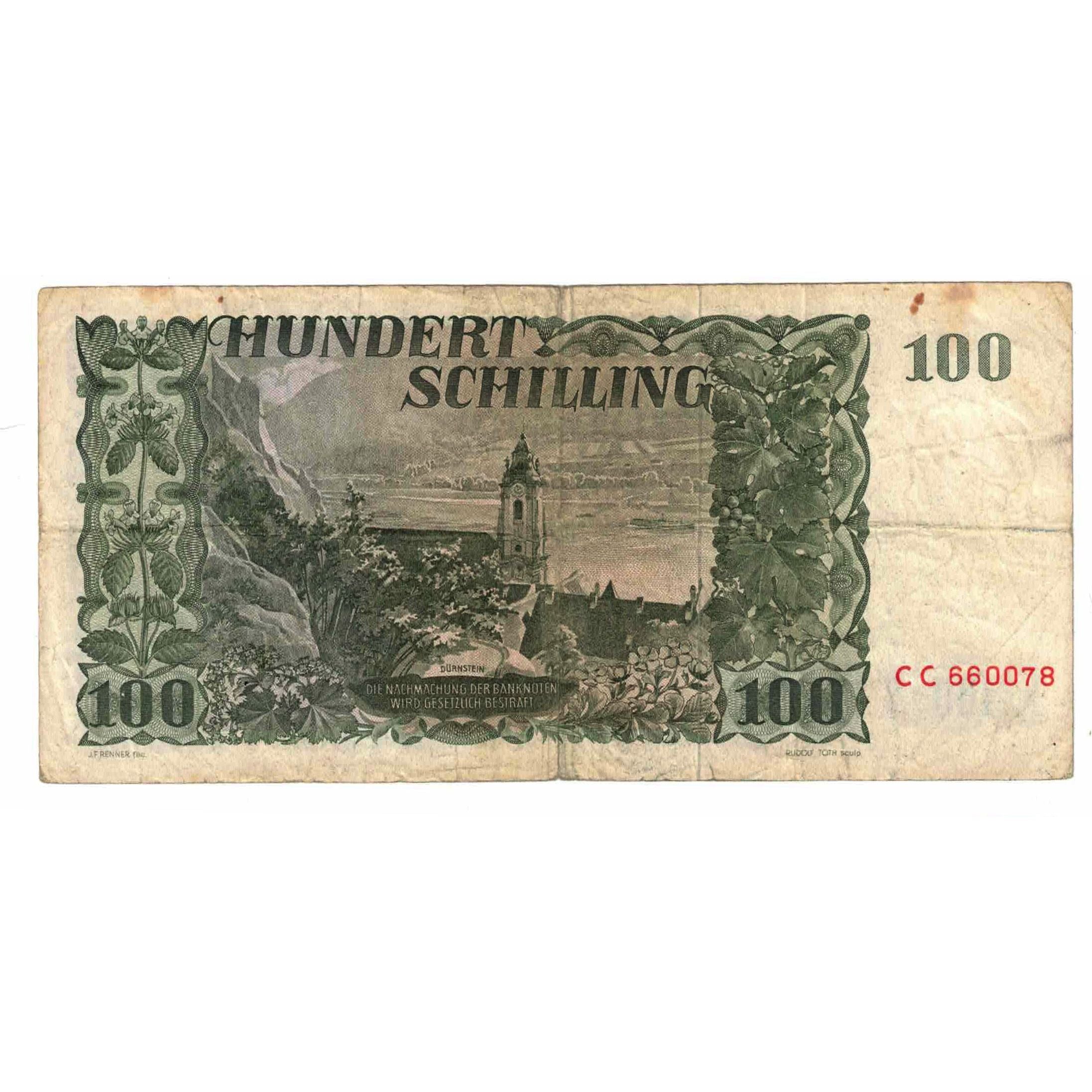 Banknote, Austria, 100 Schilling, 1954, 1954-01-02, KM:133a, VF(20-25)