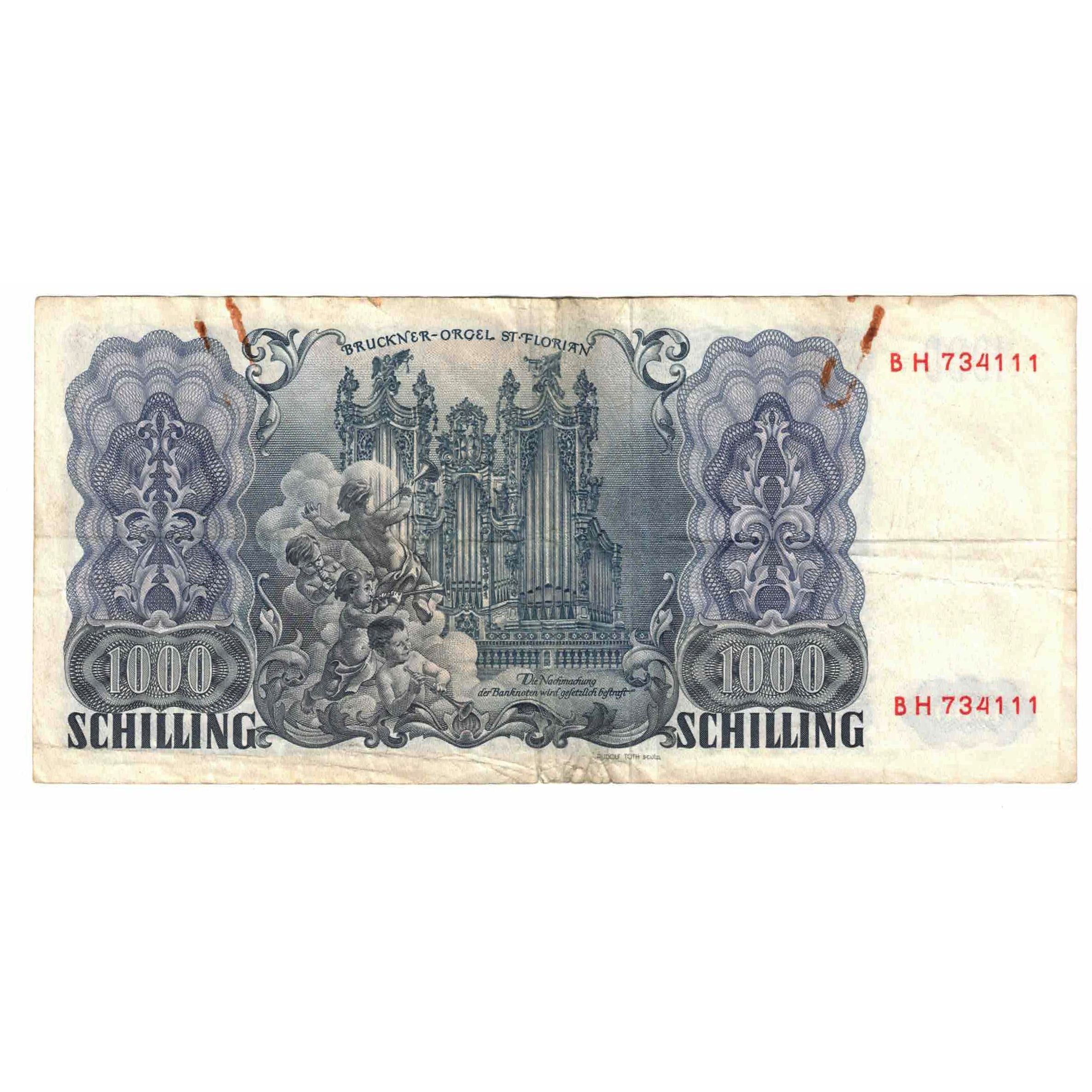 Banknote, Austria, 1000 Schilling, 1954, 1954-01-02, KM:135a, VF(20-25)
