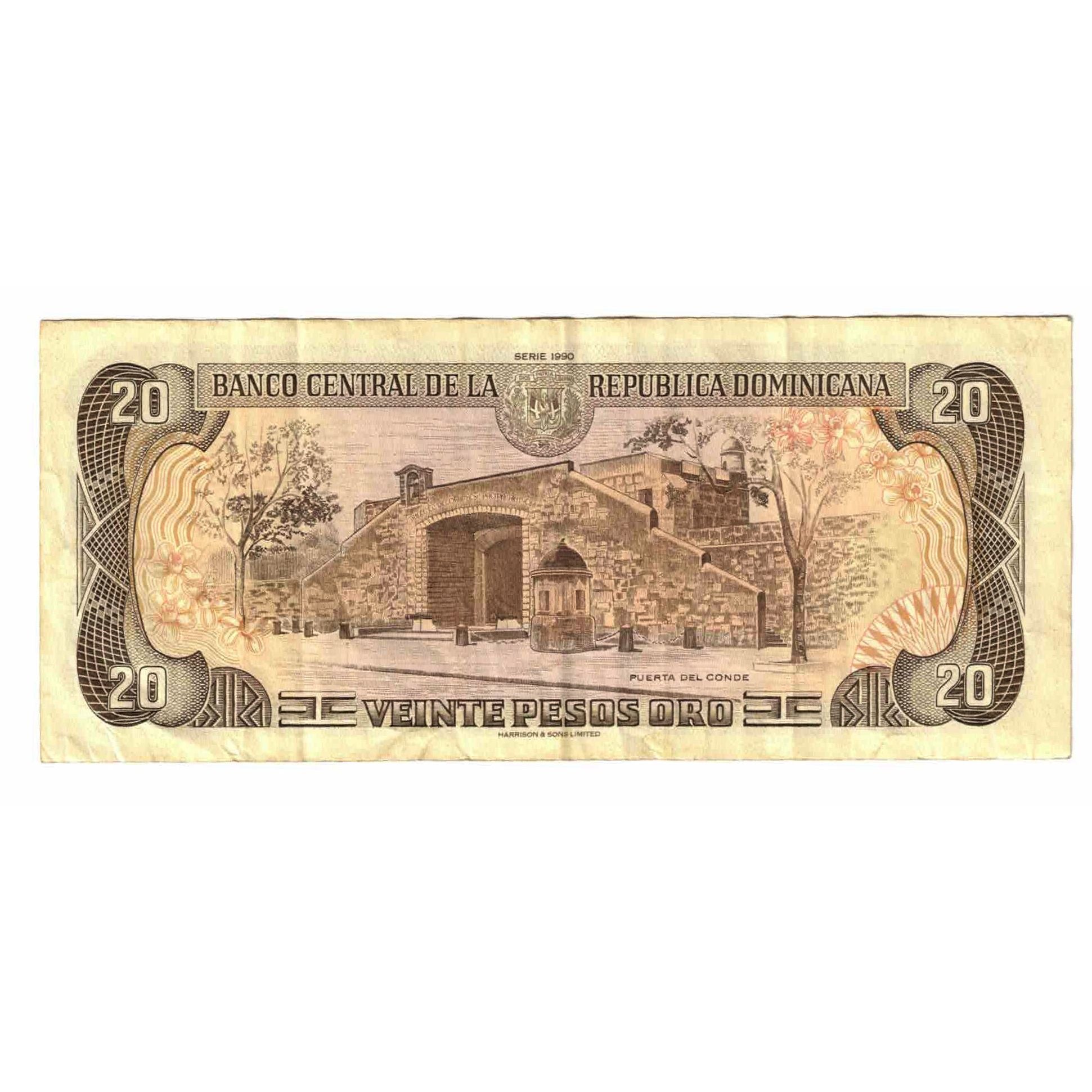 Banknote, Dominican Republic, 20 Pesos Oro, 1990, 1990, KM:133, EF(40-45)