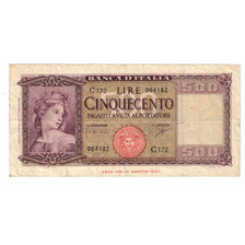 Banknot, Włochy, 500 Lire, 1947, 1947-08-14, KM:80a, VF(20-25)