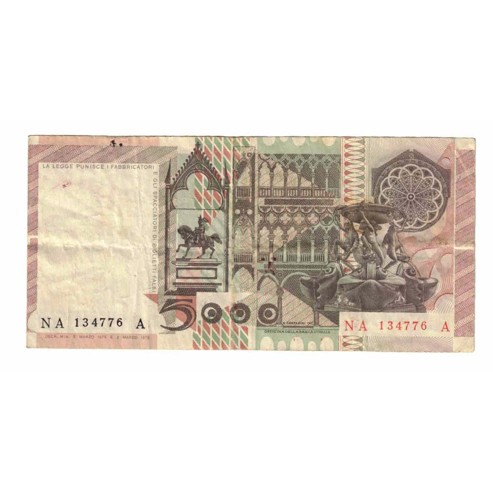 Banknote, Italy, 5000 Lire, 1979, 1979-03-09, KM:105a, VF(20-25)
