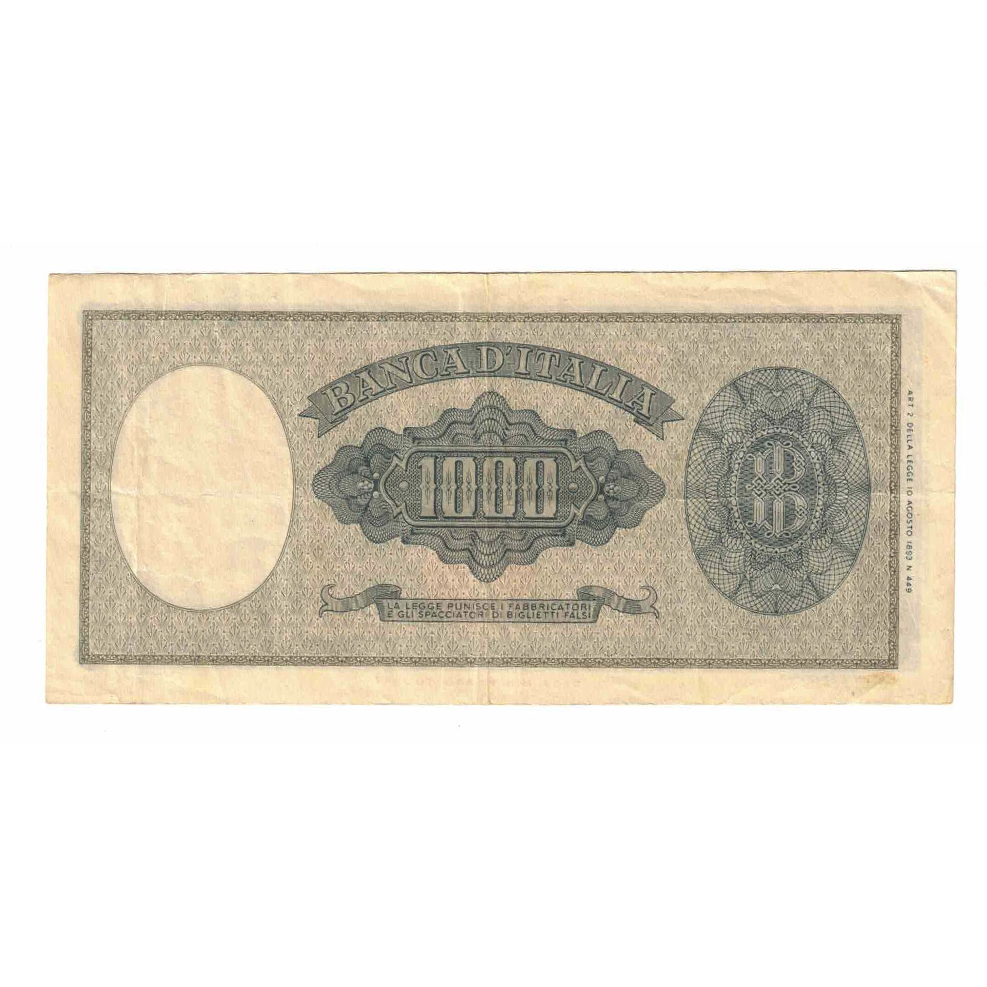 Banknote, Italy, 1000 Lire, 1947, 1947-08-14, KM:83, EF(40-45)