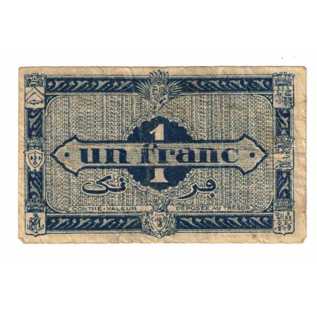 Banknote, Algeria, 1 Franc, 1944, 1944-01-31, KM:101, EF(40-45)