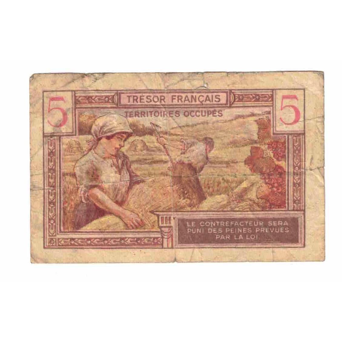 France, 5 Francs, 1947 Trésor Français, 1947, A.00182124, B, Fayette:VF29.1
