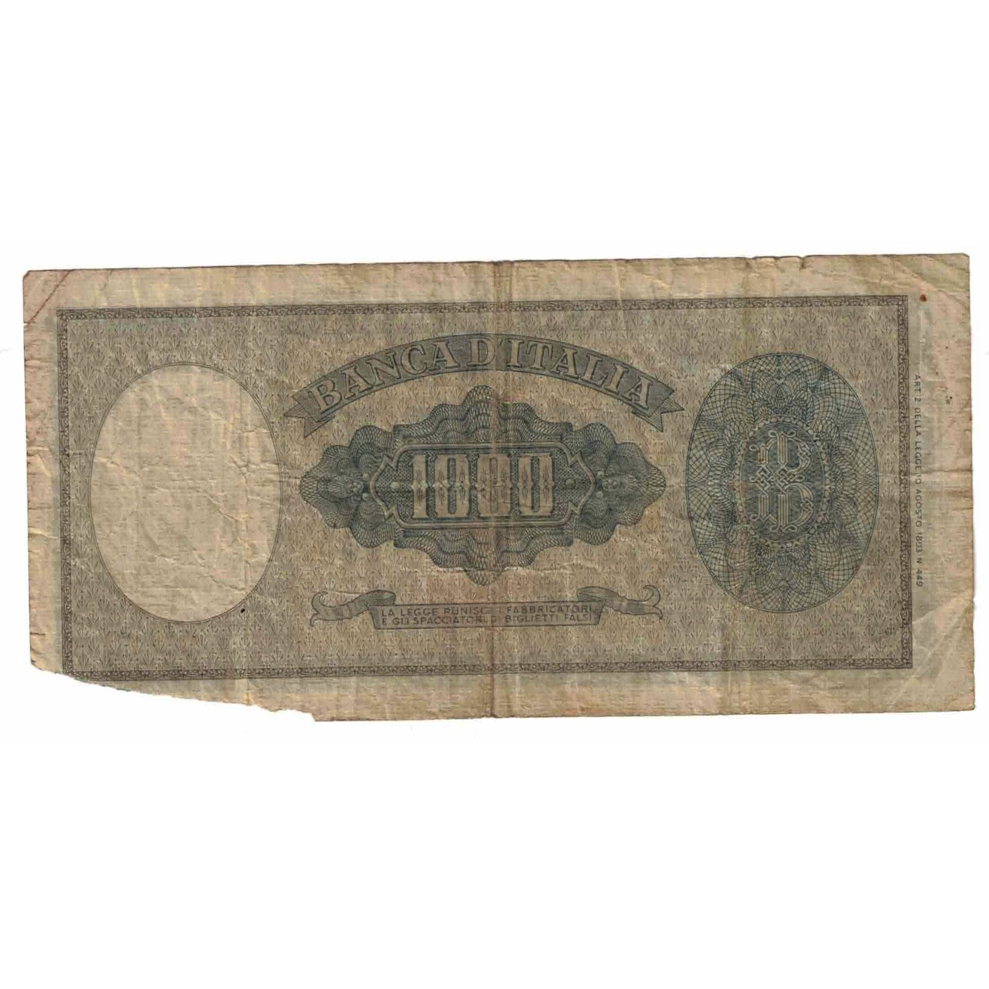 Banknote, Italy, 1000 Lire, 1961, 1961-09-25, KM:88a, AG(1-3)