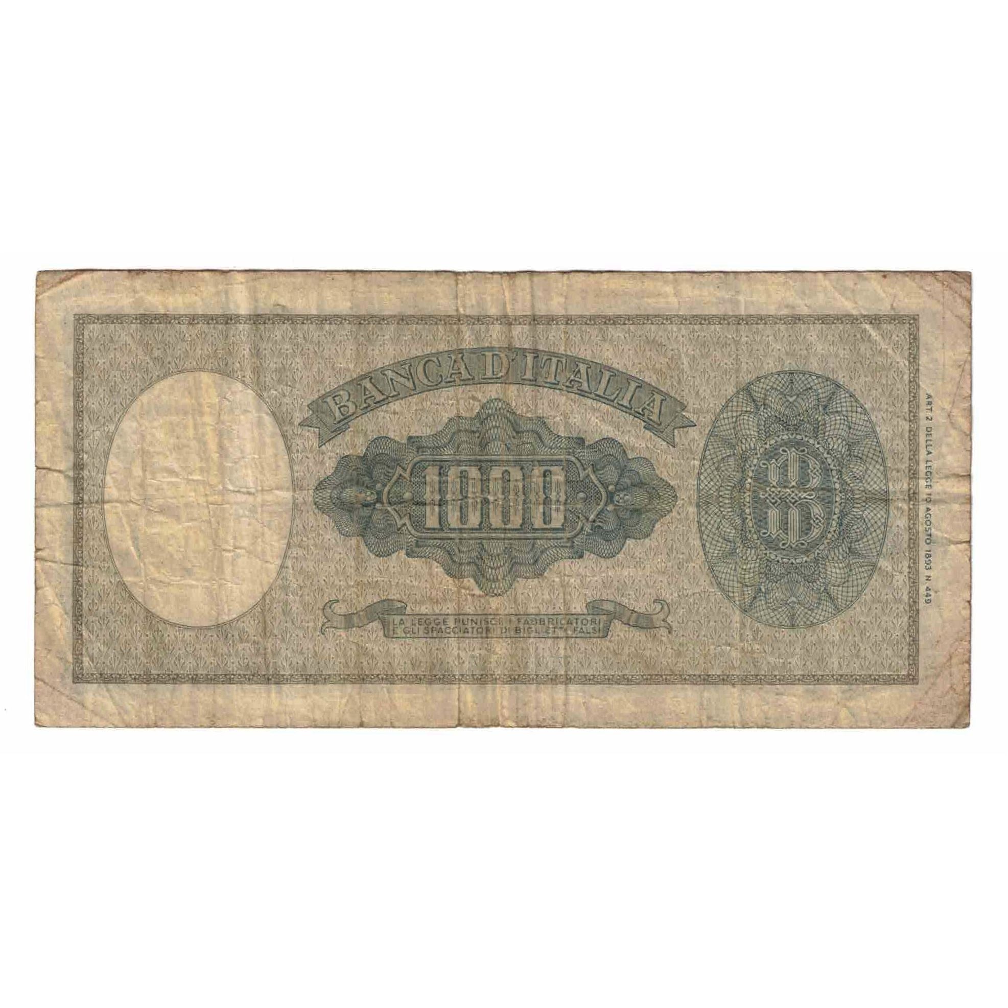 Banknote, Italy, 1000 Lire, 1961, 1961-09-25, KM:88d, VG(8-10)