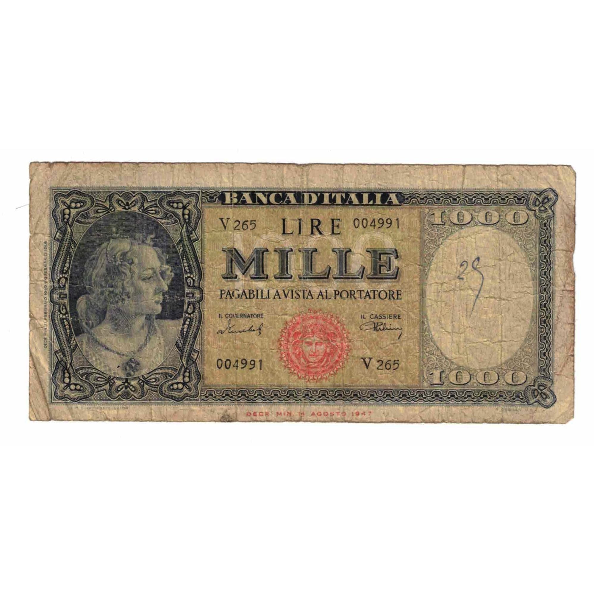 Billete, 1000 Lire, 1949, Italia, 1949-02-11, KM:88b, RC