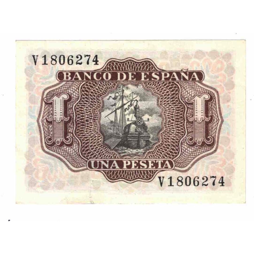 Banknote, Spain, 1 Peseta, 1953, 1953-07-22, KM:144a, UNC(65-70)