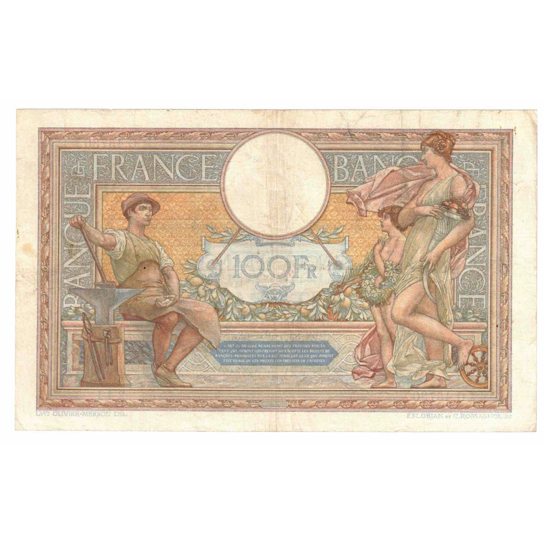 Francja, 100 Francs, Luc Olivier Merson, 1934, G.45730, EF(40-45)