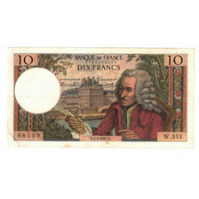 França, 10 Francs, Voltaire, 1967, W.313, EF(40-45), Fayette:62.25, KM:147b