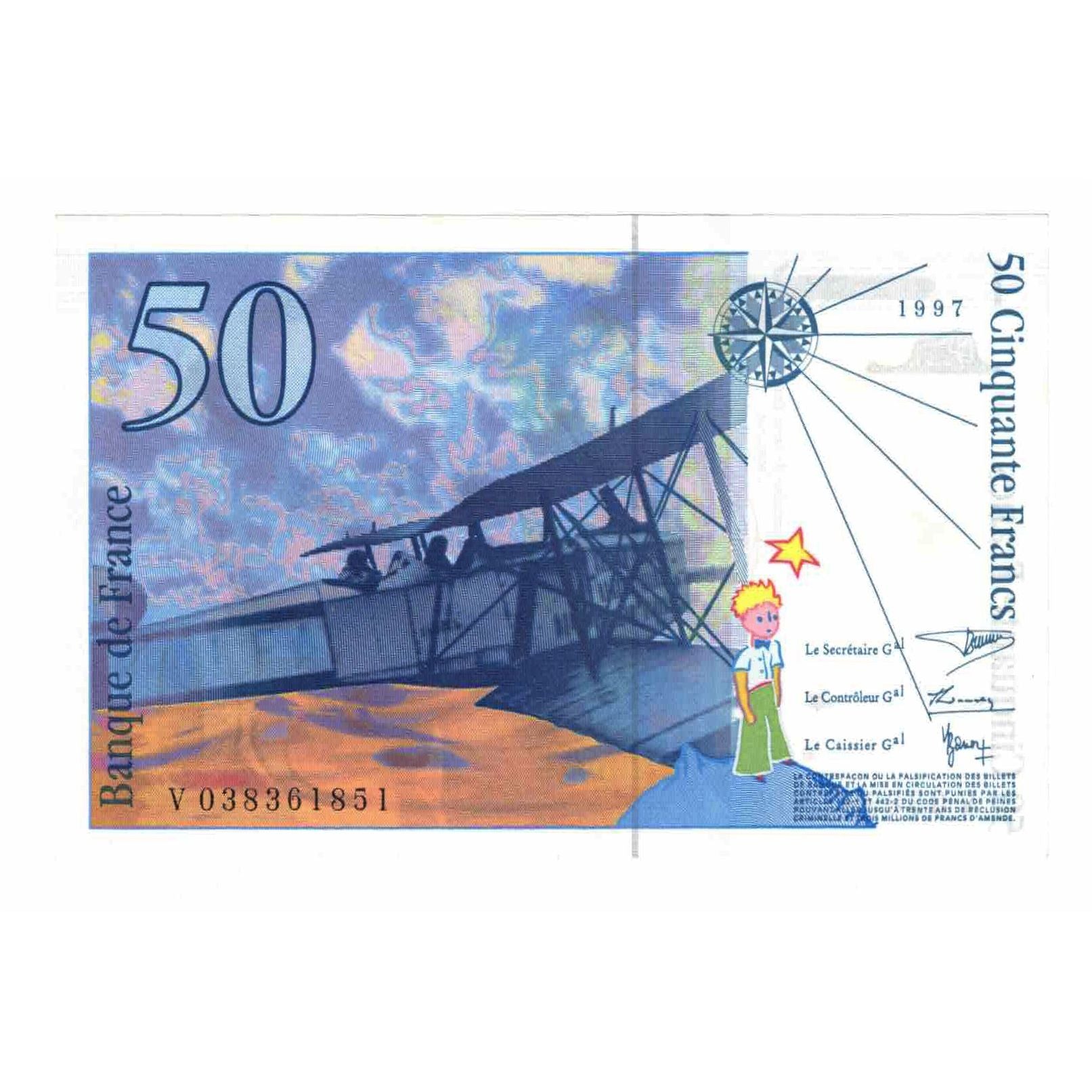 Frankreich, 50 Francs, St Exupéry, 1997, V.0383, UNZ, Fayette:73.4, KM:157Ab