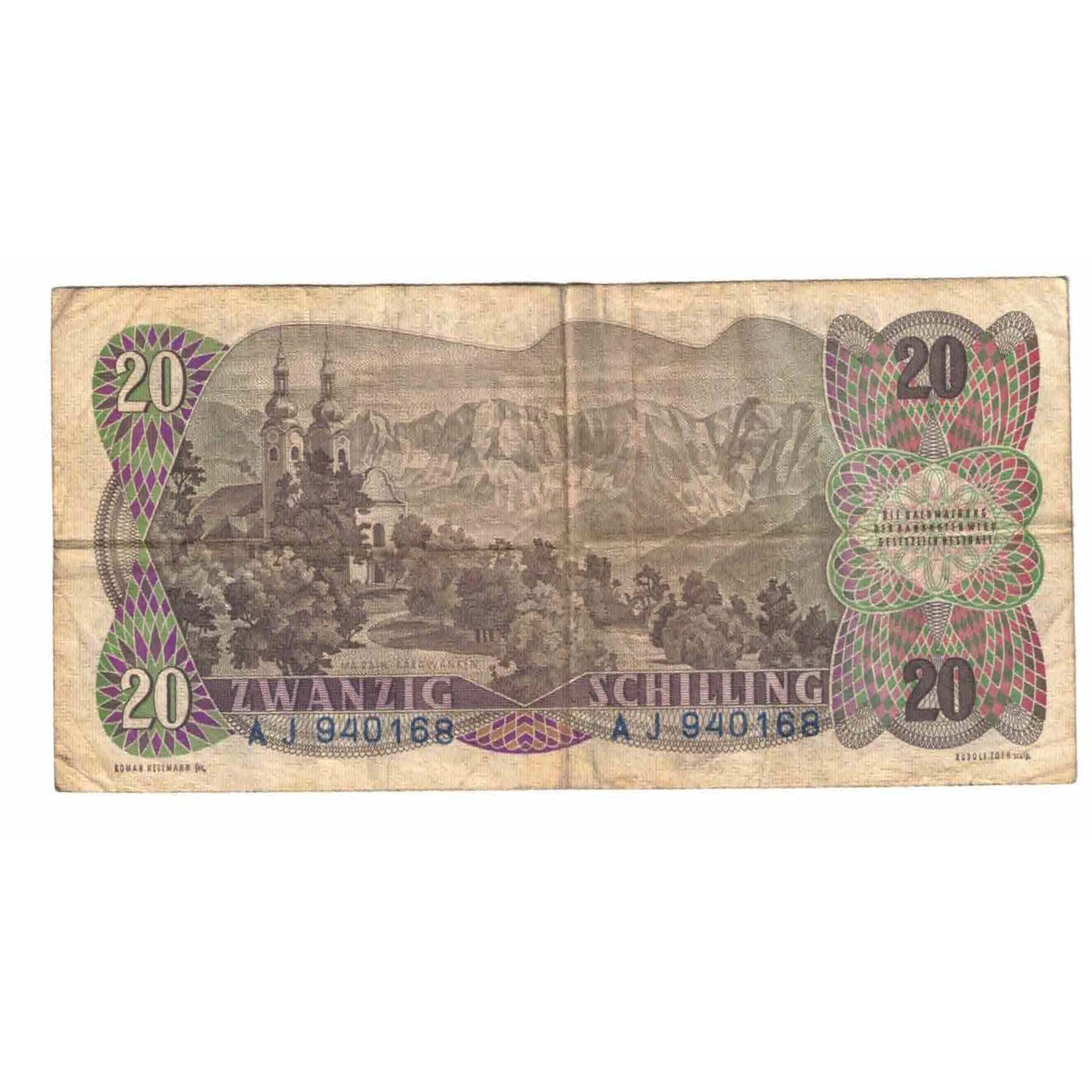Banknote, Austria, 20 Schilling, 1956, 1956-07-02, KM:136a, VF(20-25)