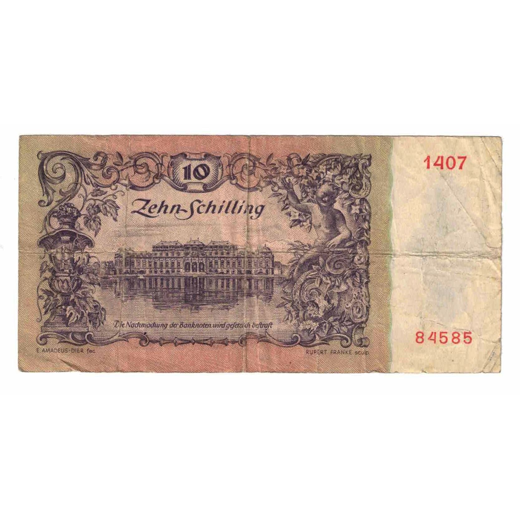 Banknote, Austria, 10 Schilling, 1950, 1950-01-02, KM:127, VF(20-25)