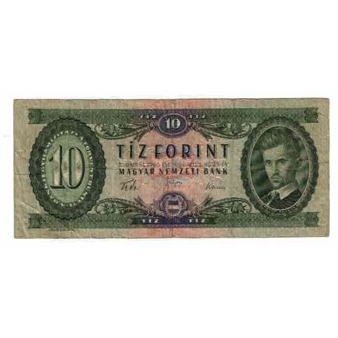 Banknote, Hungary, 10 Forint, 1960, 1960-08-24, KM:168b, VF(20-25)