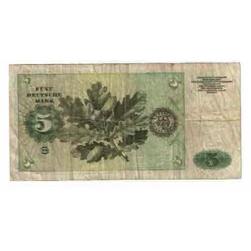 Billet, République fédérale allemande, 5 Deutsche Mark, 1960, 1960-01-02