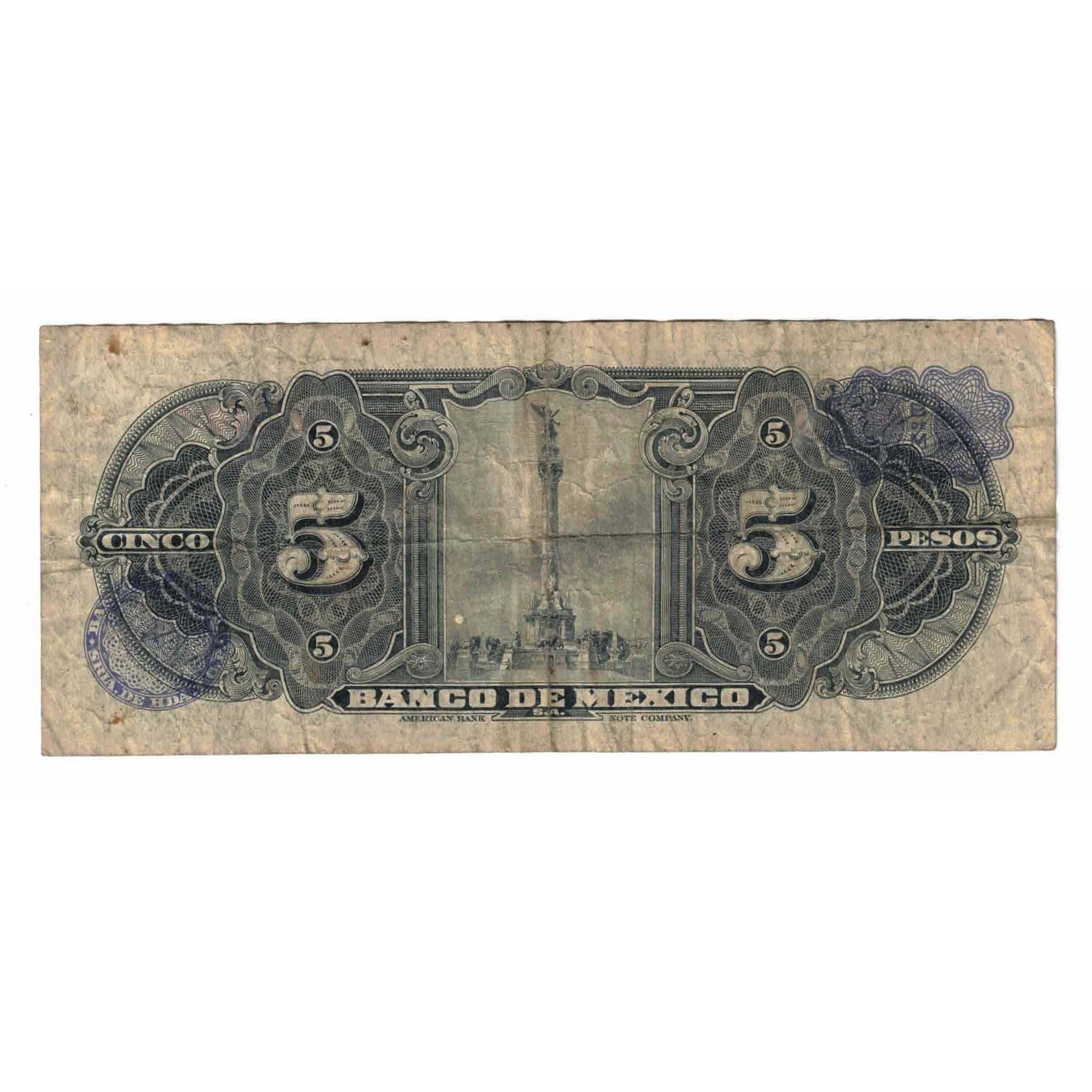 Billete, 5 Pesos, 1963, México, 1963-04-24, KM:60h, BC