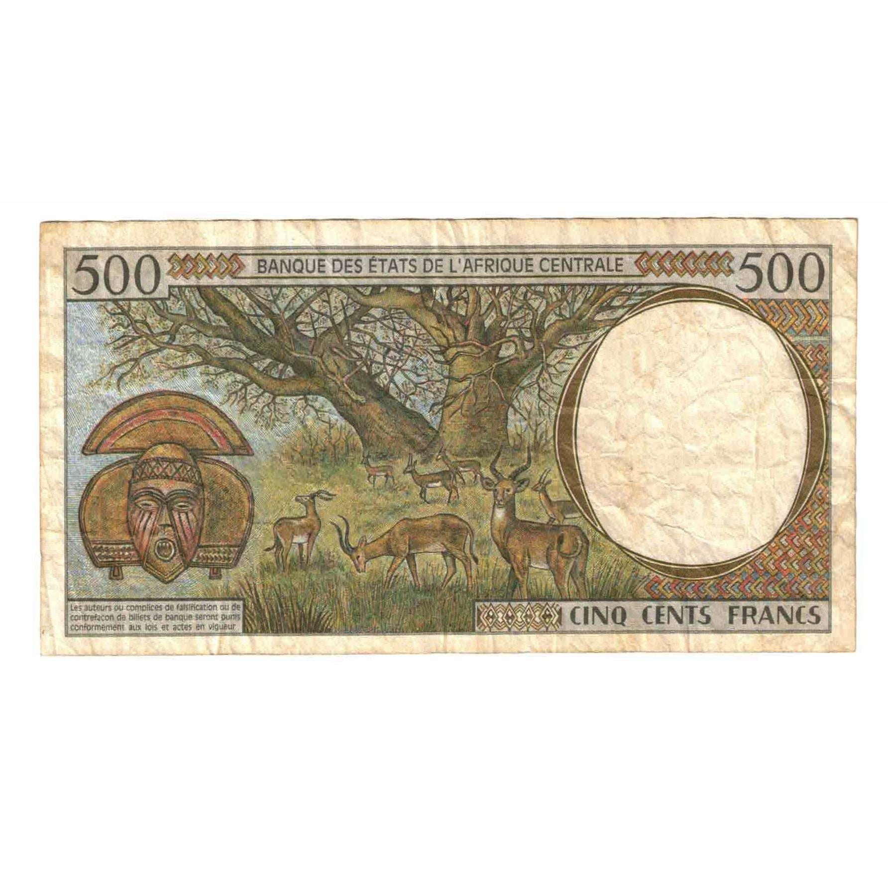 Banknote, Central African States, 500 Francs, 1993-2000, KM:101Cg, EF(40-45)