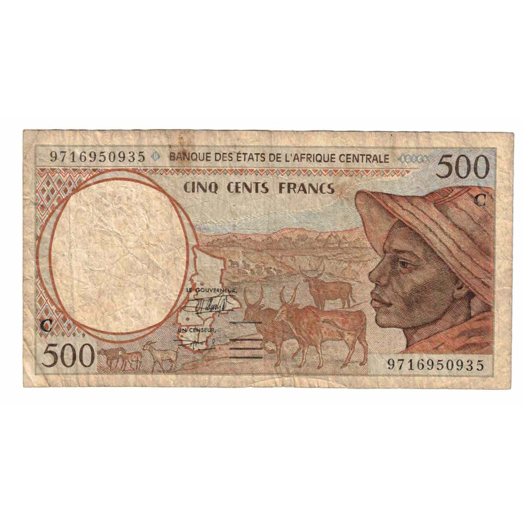 Banknote, Central African States, 500 Francs, 1993-2000, KM:101Cg, VF(20-25)