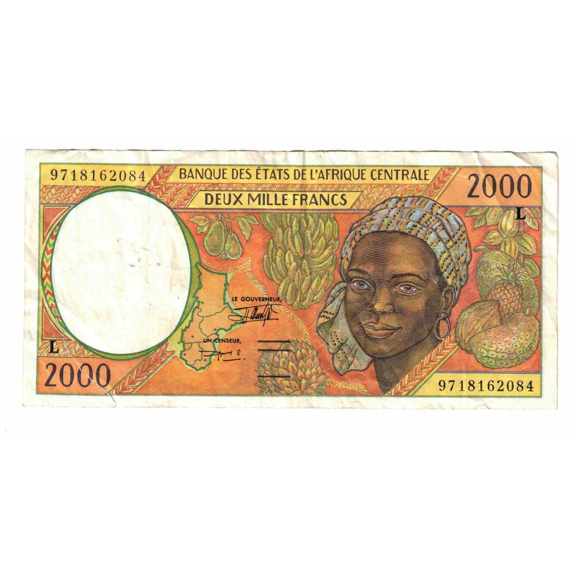 Banknote, Central African States, 2000 Francs, 1997, Undated (1997), KM:403Ld