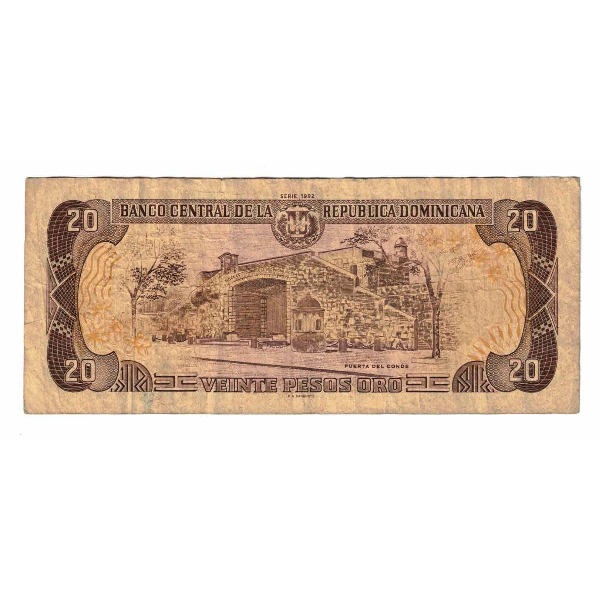 Billet, République Dominicaine, 20 Pesos Oro, 1992, KM:139a, TB