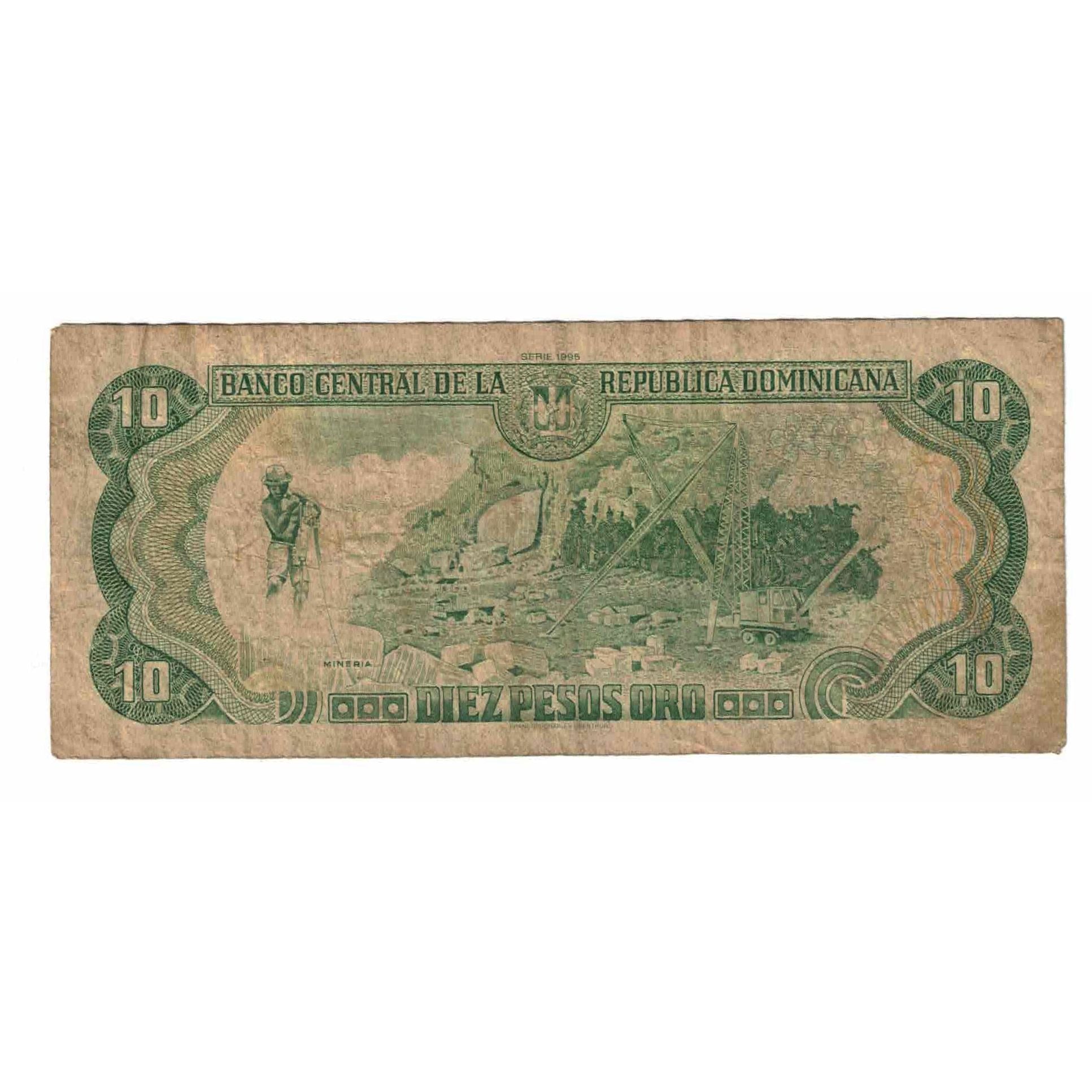Banknote, Dominican Republic, 10 Pesos Oro, 1995, KM:148a, VF(20-25)