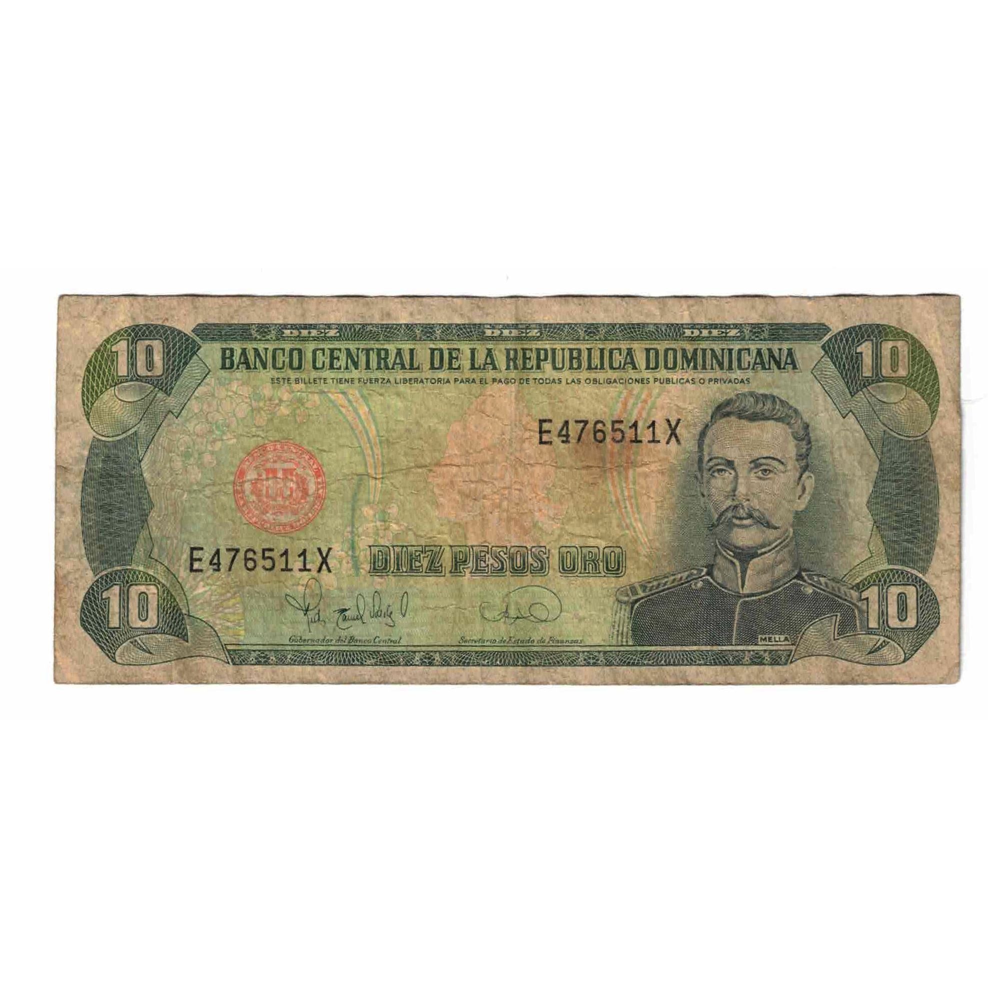 Billet, République Dominicaine, 10 Pesos Oro, 1990, KM:132, TB