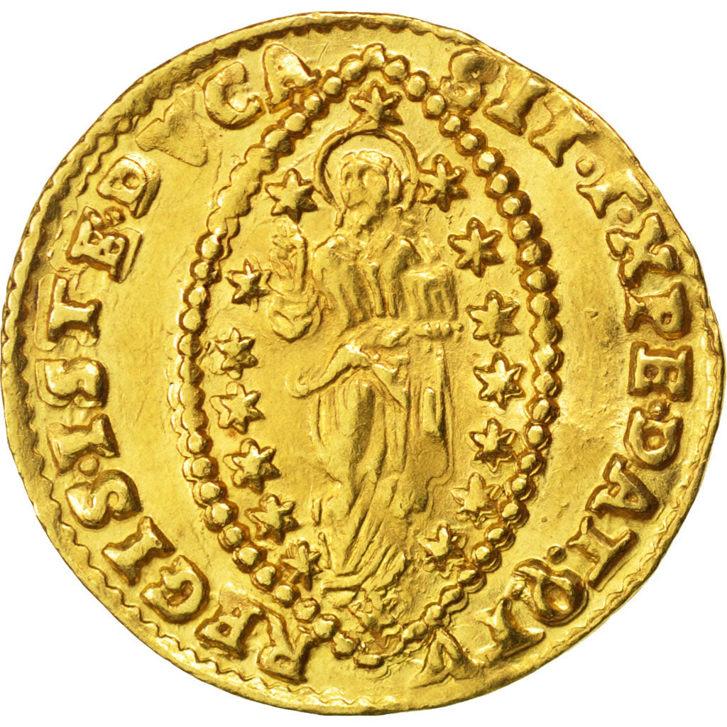 Italy, Zecchino, KM #313.2, AU(55-58), Gold, 3.51