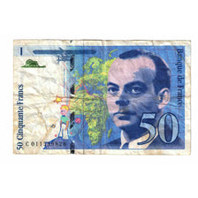 Francja, 50 Francs, St Exupéry, 1993, C.0115, VF(20-25), Fayette:72.2, KM:157b