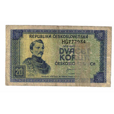 Banknote, Czechoslovakia, 20 Korun, undated (1945), KM:61a, AG(1-3)